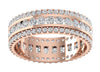 Excellent SI1/G Huge 2.30Ct Genuine Diamond 3 Row Eternity Engagement Ring Band 14K Solid Gold
