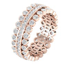 I1/G Huge 2.25Ct Round Brilliant Cut Diamond Channel & Bezel Set 3 Row Eternity Engagement Ring Band 14K Solid Gold