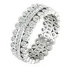 I1/G Huge 2.25Ct Round Brilliant Cut Diamond Channel & Bezel Set 3 Row Eternity Engagement Ring Band 14K Solid Gold