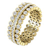 I1/G Huge 2.25Ct Round Brilliant Cut Diamond Channel & Bezel Set 3 Row Eternity Engagement Ring Band 14K Solid Gold
