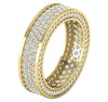 I1/G Huge 3.25Ct Natural Diamond 14K White / Yellow / Rose Gold 3 Row Eternity Ring Engagement Band