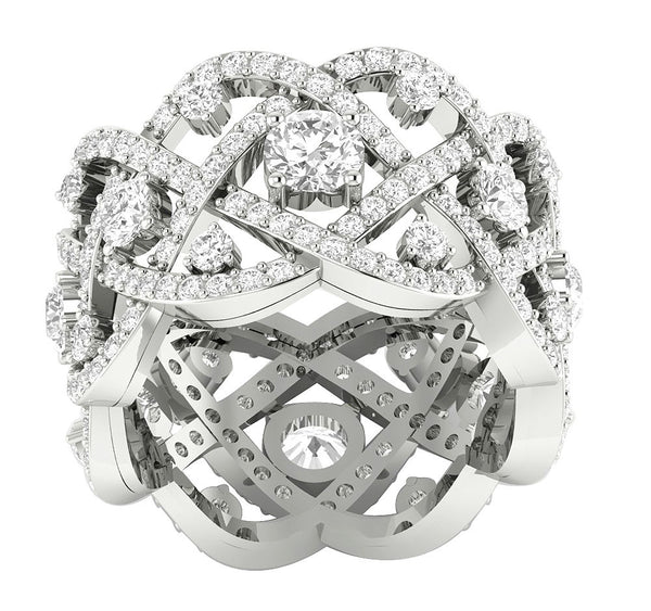 I1/G Huge 3.85Ct Natural Diamond Jewelry Eternity Wedding Ring Band Prong Set 14K White / Yellow / Rose Gold