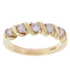 Sparkly I1/G 0.75Ct Real Diamond 14Kt White / Yellow / Rose Gold Bar & Prong Set Five Stone Wedding Ring Band