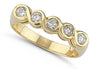 Bezel Set I1/G 0.75Ct Sparkly Genuine Diamond Solid 14Kt Yellow Gold 5 Stone Engagement Wedding Ring Band 4.75MM