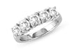 Excellent I1/G 1.01Ct Round Brilliant Cut Diamond 14K White / Yellow / Rose Gold Five Stone Anniversary Wedding Ring Band