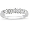 I1/G Real 0.50Ct Diamond Jewelry Solid 14Kt White Gold Comfort fit Polished Shiny Five Stone Engagement Ring Band