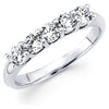 5 Stone Anniversary Ring Band I1/G 0.50Ct Round Brilliant Cut Diamond Jewelry Prong Set 14K White Gold
