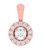 Prong Set I1/G Round Brilliant Cut 0.60Ct Diamond Jewelry Halo Set Circle Pendant Necklace 14Kt White / Yellow / Rose Gold