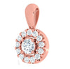 Prong Set I1/G Round Brilliant Cut 0.60Ct Diamond Jewelry Halo Set Circle Pendant Necklace 14Kt White / Yellow / Rose Gold