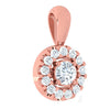 Prong Set I1/G Round Brilliant Cut 0.60Ct Diamond Jewelry Halo Set Circle Pendant Necklace 14Kt White / Yellow / Rose Gold