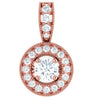 Comfort fit Polished Shiny I1/G 0.55Ct Real Diamond Jewelry Halo Set Circle Pendant Necklace 14Kt Solid Gold Appraisal