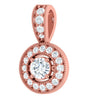 Comfort fit Polished Shiny I1/G 0.55Ct Real Diamond Jewelry Halo Set Circle Pendant Necklace 14Kt Solid Gold Appraisal