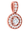 Comfort fit Polished Shiny I1/G 0.55Ct Real Diamond Jewelry Halo Set Circle Pendant Necklace 14Kt Solid Gold Appraisal