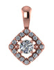 Excellent Halo Set Cluster Pendant Necklace I1/G 0.50Ct Round Brilliant Cut Diamond Solid 14Kt Rose Gold