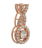 Excellent I1/G 0.75Ct Natural Diamond Jewelry Halo Set Fashion Pendant Necklaces 14Kt Rose Gold