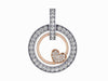 SI1/G 0.90Ct Not Enhanced Diamond 1 Inch Circle Excellent Pendant Necklace 14Kt White / Yellow / Rose Gold