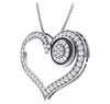 Appraisal I1/G 1.25Ct Real Diamond 14Kt Solid Gold 1.00 Inch Prong Set Fashion Heart Pendant Necklace