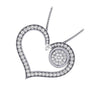 Appraisal I1/G 1.25Ct Real Diamond 14Kt Solid Gold 1.00 Inch Prong Set Fashion Heart Pendant Necklace