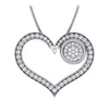 Appraisal I1/G 1.25Ct Real Diamond 14Kt Solid Gold 1.00 Inch Prong Set Fashion Heart Pendant Necklace
