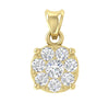 Prong Set I1/G Not Enhanced 1.10Ct Diamond 14Kt Solid Gold Excellent Cluster Pendant Necklace 0.70 Inch