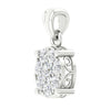 Prong Set I1/G Not Enhanced 1.10Ct Diamond 14Kt Solid Gold Excellent Cluster Pendant Necklace 0.70 Inch
