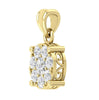 Prong Set I1/G Not Enhanced 1.10Ct Diamond 14Kt Solid Gold Excellent Cluster Pendant Necklace 0.70 Inch