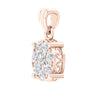 Prong Set I1/G Not Enhanced 1.10Ct Diamond 14Kt Solid Gold Excellent Cluster Pendant Necklace 0.70 Inch