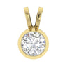 Sparkly I1/H 0.50Ct Round Brilliant Cut Diamond Jewelry 14Kt Solid Gold Bezel Set Solitaire Pendant Necklace