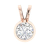 Sparkly I1/H 0.50Ct Round Brilliant Cut Diamond Jewelry 14Kt Solid Gold Bezel Set Solitaire Pendant Necklace