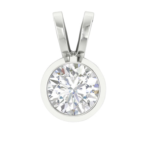Sparkly I1/H 0.50Ct Round Brilliant Cut Diamond Jewelry 14Kt Solid Gold Bezel Set Solitaire Pendant Necklace
