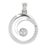 Solid 14K White Gold I1/G 1.10Ct Round Brilliant Cut Diamond Prong Set Circle Pendant Necklace Appraisal