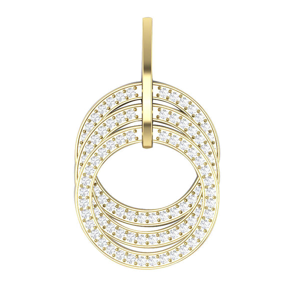 Sparkly I1/G 1.50Ct Round Brilliant Cut Diamond 14Kt White / Yellow / Rose Gold Circle Pendant Necklace