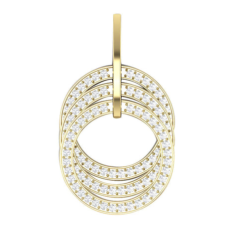Sparkly I1/G 1.50Ct Round Brilliant Cut Diamond 14Kt White / Yellow / Rose Gold Circle Pendant Necklace