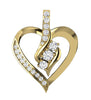 Excellent I1/G 0.40Ct Not Enhanced Diamond Jewelry 14Kt Solid Gold Prong Set Love Of Heart Pendant Necklace