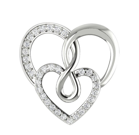 Excellent Prong Set I1/G 0.40Ct Not Enhanced Diamond Jewelry Heart Pendant Necklace Solid 14K White Gold