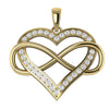 I1/G 0.60Ct Round Brilliant Cut Diamond 14Kt White / Yellow / Rose Gold Infinity Love Of Heart Pendant Necklace