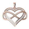I1/G 0.60Ct Round Brilliant Cut Diamond 14Kt White / Yellow / Rose Gold Infinity Love Of Heart Pendant Necklace