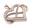 I1/G 0.60Ct Round Brilliant Cut Diamond 14Kt White / Yellow / Rose Gold Infinity Love Of Heart Pendant Necklace
