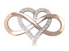 Excellent I1/G Real 0.50Ct Diamond Jewelry Infinity Heart Pendant Necklace 14K White / Yellow / Rose Gold