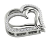 Solid 14K White Gold I1/G 0.40Ct Not Enhanced Diamond Jewelry Prong Set Love Of Heart Pendant Necklace