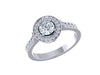 Appraisal I1/G 1.01Ct Not Enhanced Diamond 14K Solid Gold Prong Set Halo Set Solitaire Engagement Ring Band 10.90MM