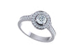 Appraisal I1/G 1.01Ct Not Enhanced Diamond 14K Solid Gold Prong Set Halo Set Solitaire Engagement Ring Band 10.90MM