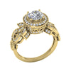 Prong Set I1/G 1.80Ct Round Brilliant Cut Diamond Designer 10.65MM Solitaire Engagement Ring Band 14K Solid Gold
