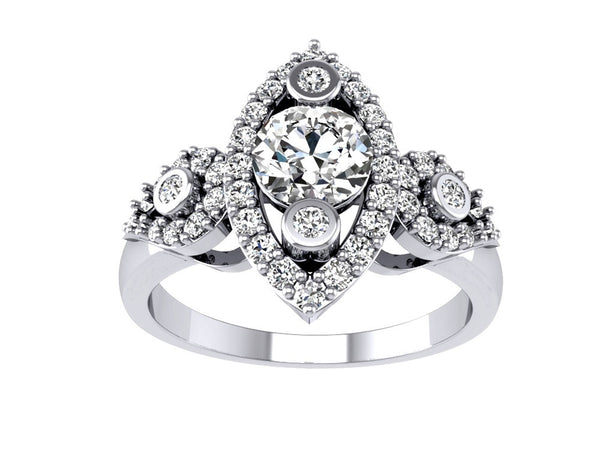 I1/G 1.00Ct Round Brilliant Cut Diamond Jewelry 14Kt Solid White / Yellow / Rose Gold Solitaire Ring Engagement Band