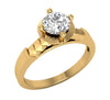 I1/G 0.85TCW Not Enhanced Diamond 14K Solid Gold Appraisal Solitaire with Accents Ring Engagement Band