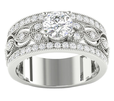 Excellent I1/G Huge 2.35Ct Round Cut Sparkly Diamond 14Kt Solid Gold Solitaire Engagement Ring Band