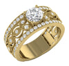 Excellent I1/G Huge 2.35Ct Round Cut Sparkly Diamond 14Kt Solid Gold Solitaire Engagement Ring Band
