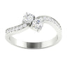Forever Us Two Stone SI1/G 0.80Ct Real Diamond 14K Solid Gold Solitaire Anniversary Ring Band
