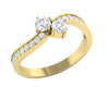 Forever Us Two Stone SI1/G 0.80Ct Real Diamond 14K Solid Gold Solitaire Anniversary Ring Band