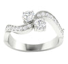 I1/G 1.00Ct Forever Us Two Stone Real Diamond Solitaire Ring Engagement Band 14Kt White / Yellow / Rose Gold